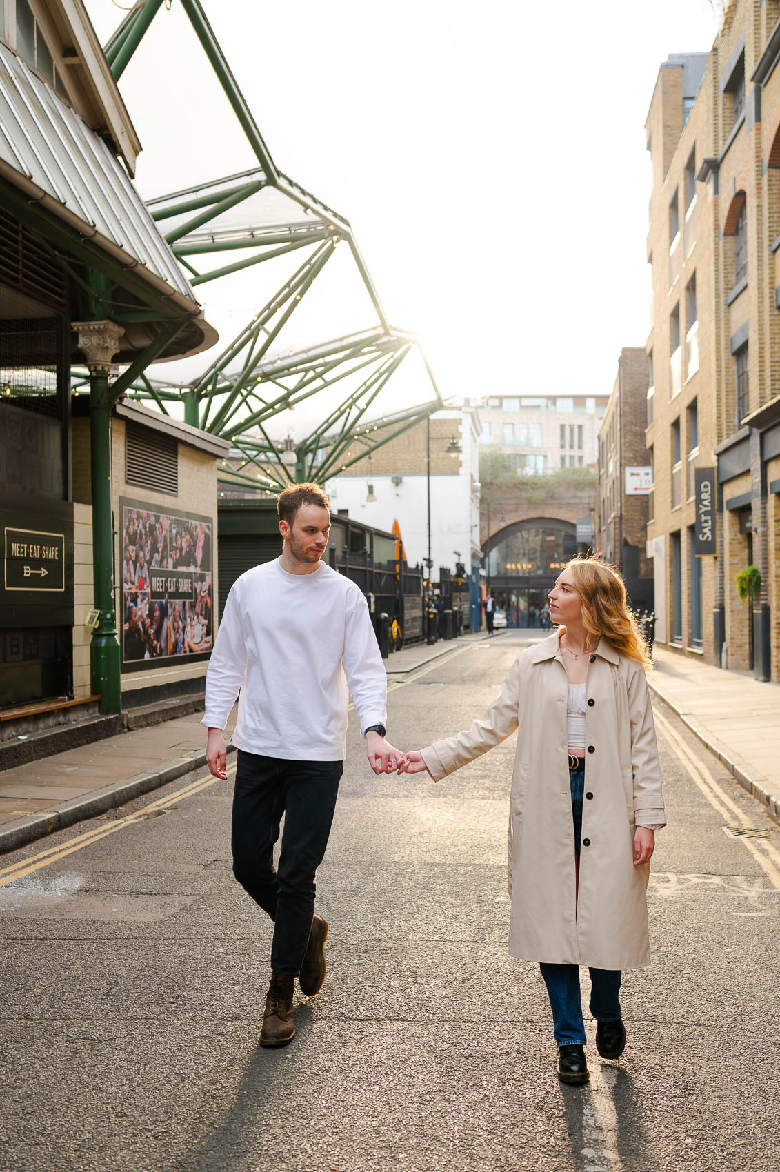 golden hour light over borough market